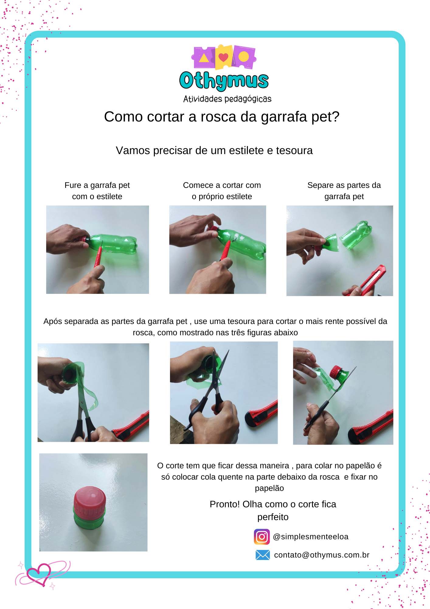 Como cortar a rosca de garrafa pet?