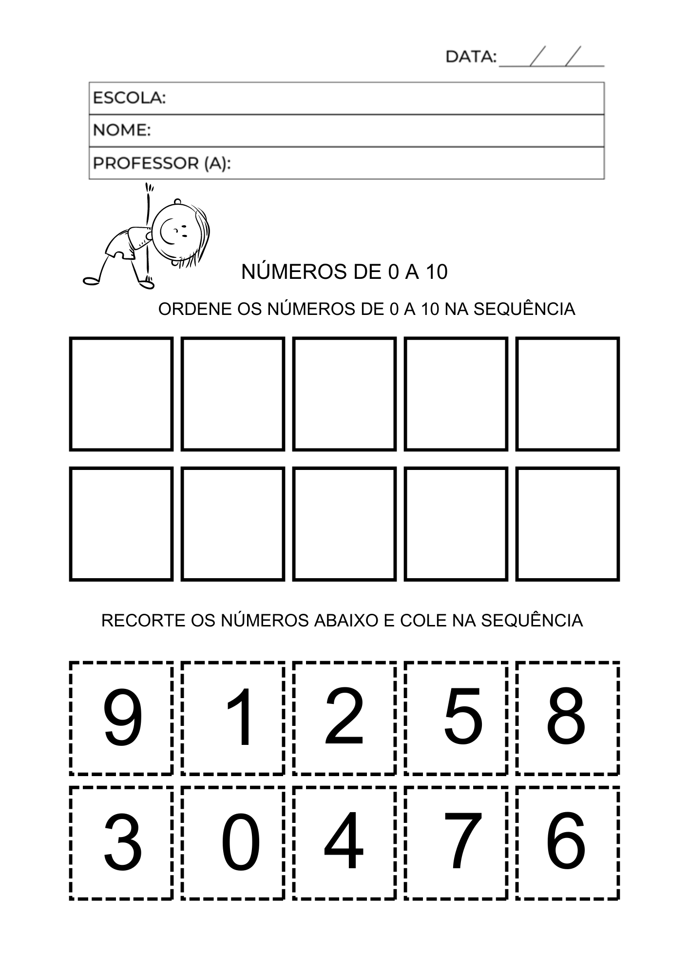 NÚMEROS DE 0 A 10 SEQUENCIA