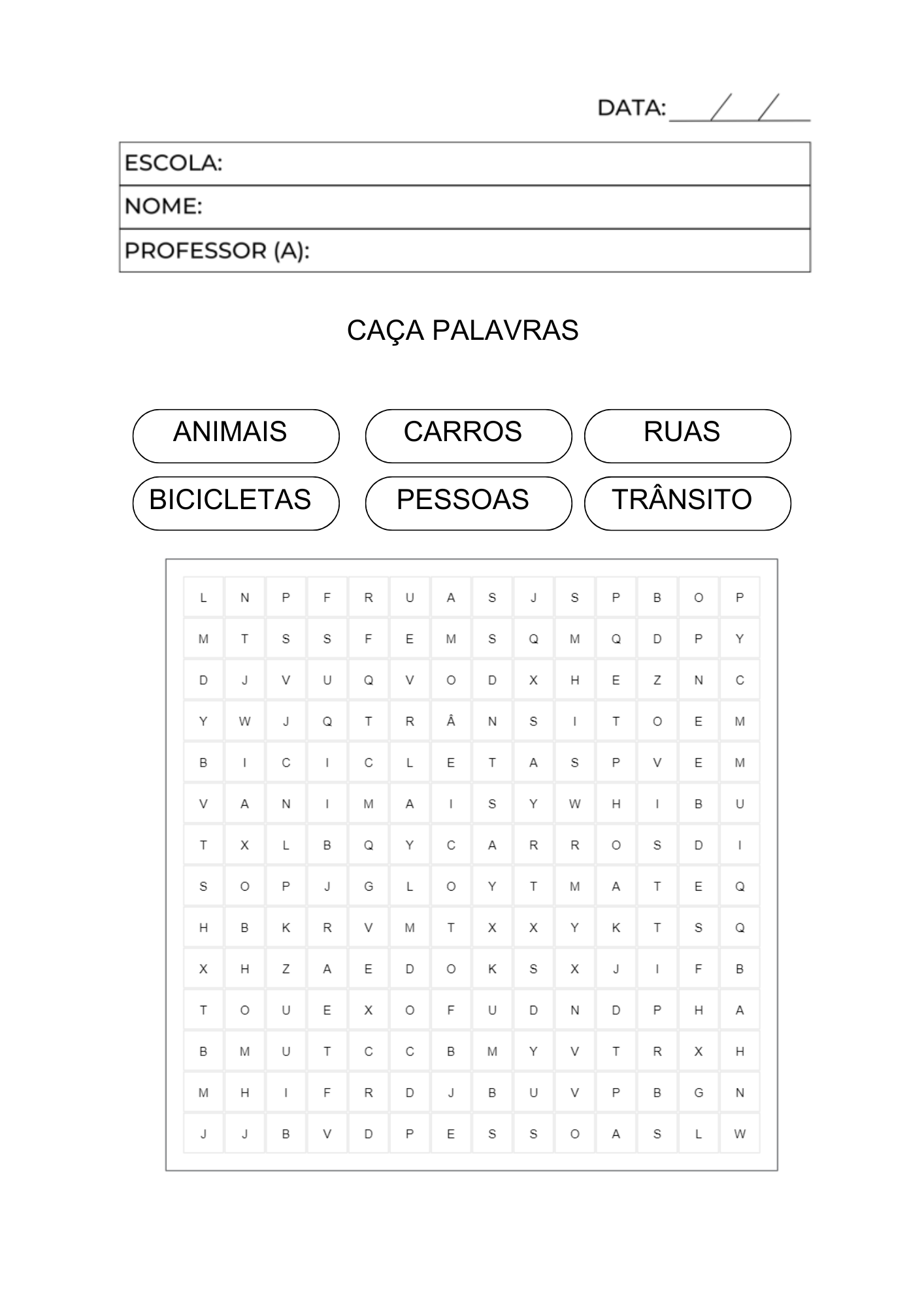 ATIVIDADE SEMANA DO TRÂNSITO CAÇA PALAVARS