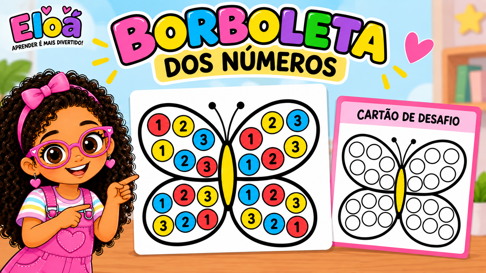 BORBOLETA DOS NUMEROS COLORIDOS